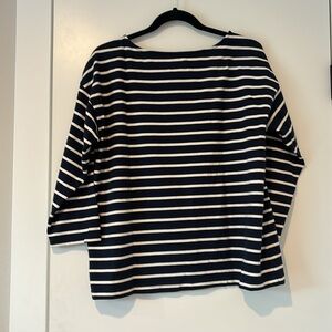 LL Bean Navy and White Striped Women's Top.